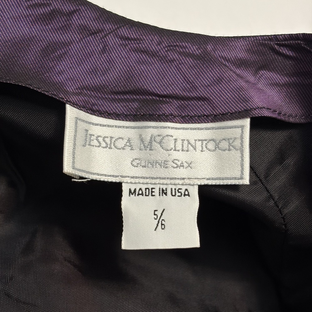 Vintage 80s Jessica McClintock Gunne Sax Whimsical Embroidered Party Dress Gala - Picture 6 of 11